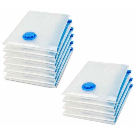 Ahlsen Lot de 10 sacs de rangement sous vide pour aspirateur, housse de rangement sous vide pour vêtements, couette, literie, oreillers