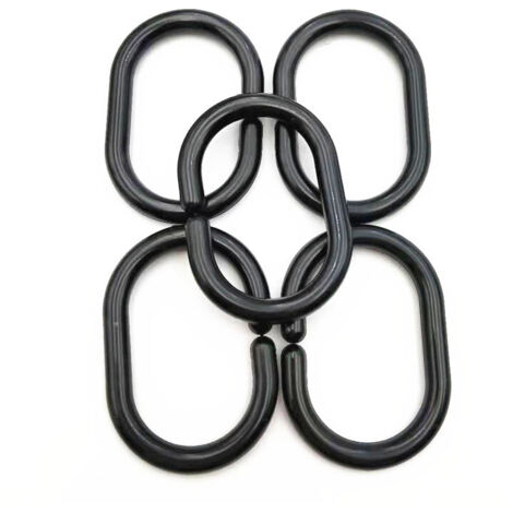 Ahlsen Lot de 100 anneaux coulissants en plastique pour rideau de douche Noir,23.46mm