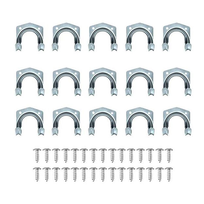 Ahlsen - Lot de 15 crochets multi-outils robustes pour rangement de la maison et du garage – Support mural antidérapant double crochets pour