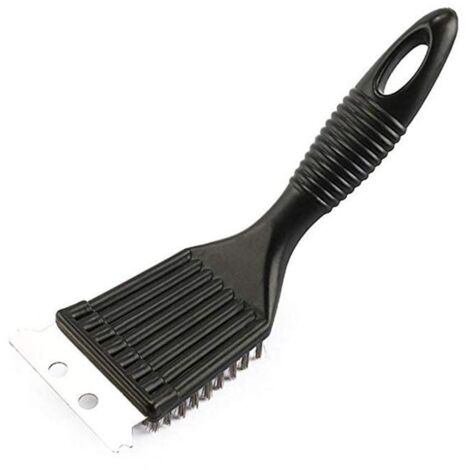 Ahlsen Lot de 2 Brosses de Nettoyage en Acier Inoxydable avec Fils Métalliques et Grattoirs, Brosses pour Gril et Outils de Nettoyage pour Barbecues à Gaz, Électriques et au Charbon de Bois