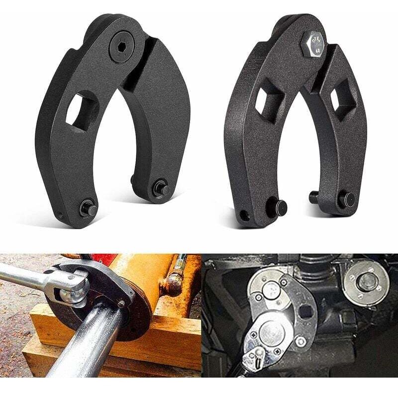 Ahlsen - Lot de 2 clés à écrou de presse-étou à cylindre hydraulique 1266 et 7463 Noir