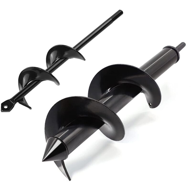 Ahlsen - Lot de 2 Forets hélicoïdaux de jardinage - 8 x 30 cm et 4 x 22 cm - Manuels - Pour installer des plantes, cultiver, creuser des trous,