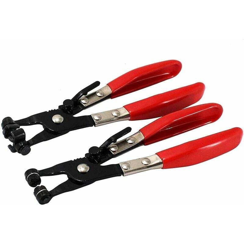 Ahlsen Lot de 2 pinces de serrage pour tuyau de voiture - Pour réparation de véhicule - Poignée confortable Rouge