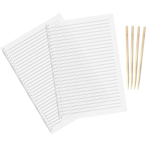 AHLSEN Lot de 2 pochoirs à lignes droites - 28 cm - Pochoir A4 pour dessin au trait - Guide de lettrage - Règle transparente - Outil d'écriture avec stylo pour écriture droite