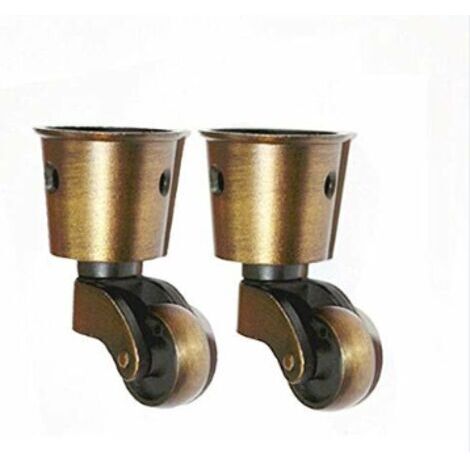 Ahlsen Lot de 2 roulettes universelles de type tasse massif haute capacité de charge pour meubles, costumes, lits