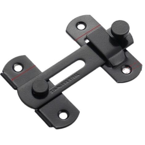 AHLSEN Lot de 2 Verrou de Porte Coulissante en Acier Inoxydable Serrure de Porte à Loquet à Bascule Portail Noir Mat pour les Portes les Fenêtres les Jardins - avec les Vis de Montage