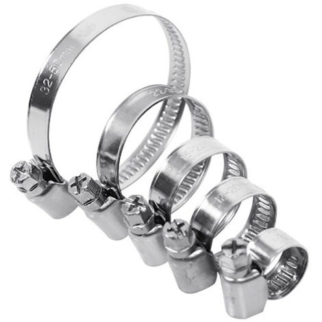Ahlsen Lot de 25 colliers de serrage 10-70 mm Colliers de serrage en acier inoxydable 9 mm pour piscines, machines à laver, voitures
