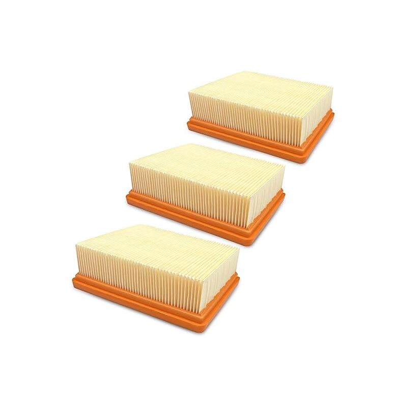 Lot de 3 Filtre Remplacement, Filtres Plissés Plats, Kit d'accessoires de Filtres Hepa, Filtres Plissé Plat Aspirateur Rechange compatibles avec Les