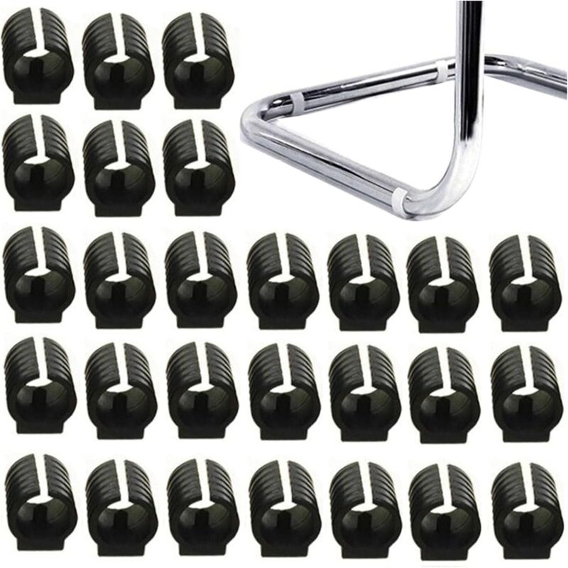 Lot de 32 capuchons de pieds de chaise en forme de u pour protéger les pieds de la plupart des meubles (19 mm, noir) - Ahlsen