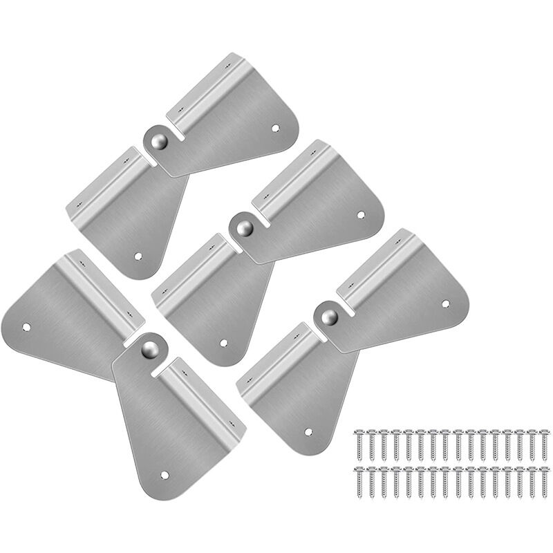 Lot de 4 charnières à fermeture éclair, extension de gouttière, avec 26 vis, installation facile sur n'importe quelle taille, tuyau de descente