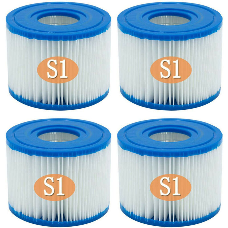 Lot de 4 filtres de rechange PureSpa de type S1 pour cartouches de piscine Easy Set - 11692 - Ahlsen