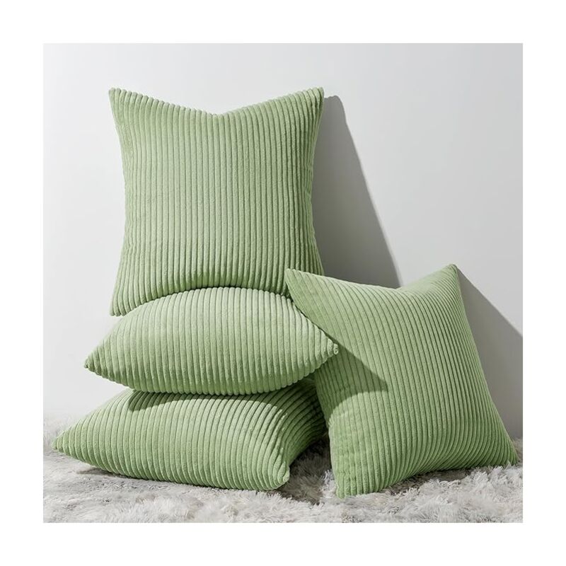 Ahlsen - Lot de 4 housses de coussin pour canapé, pour salon, décoration de maison, modernes, élégantes, douces, résistantes, en velours côtelé avec