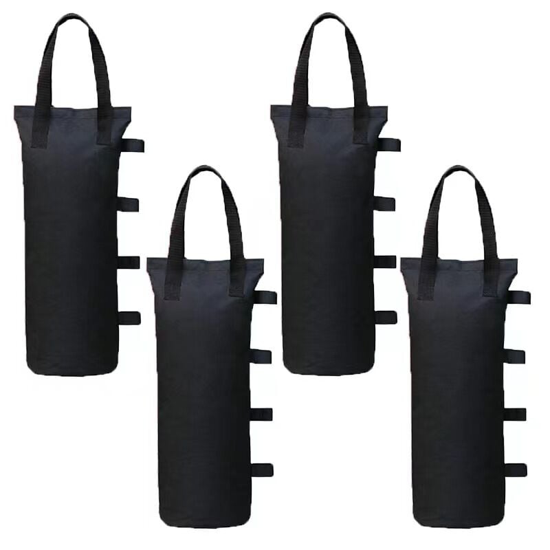 Lot de 4 sacs de lestage robustes à double couture sac de sable, sac d'extérieur noir (rond, 13 x 50 cm, noir) - Ahlsen