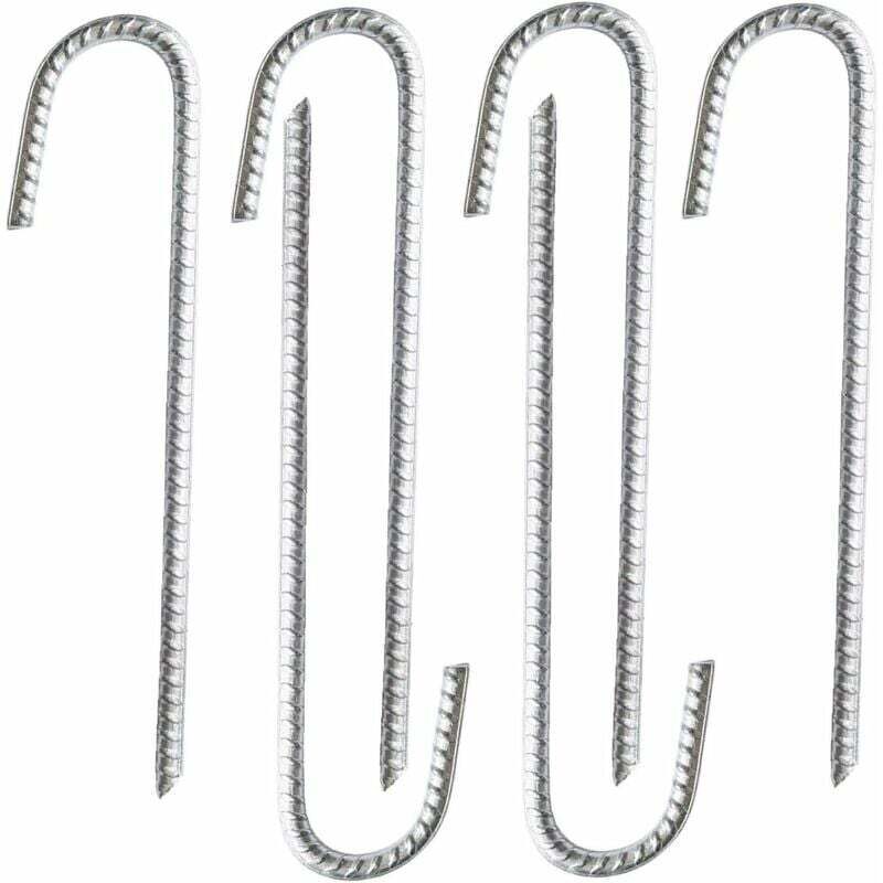Lot de 6 piquets d'ancrage en acier galvanisé robuste pour barres d'armature en j - Pour chapiteaux, tonnelles, châteaux, tentes, trampolines,