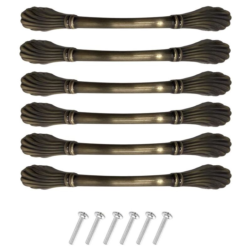 Ahlsen Lot de 6 poignées d'armoire vintage chic – poignées de tiroir chic – poignées de porte de meuble – poignées de placard de cuisine antiques (96