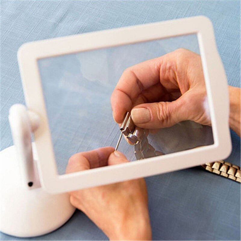 Loupe Rectangulaire avec Lumineuse led, Loupe Pleine Page Loupe avec Lumière Mains Libres A4 Pleine Page,pour Livres,Malvoyant,Personnes âgées,