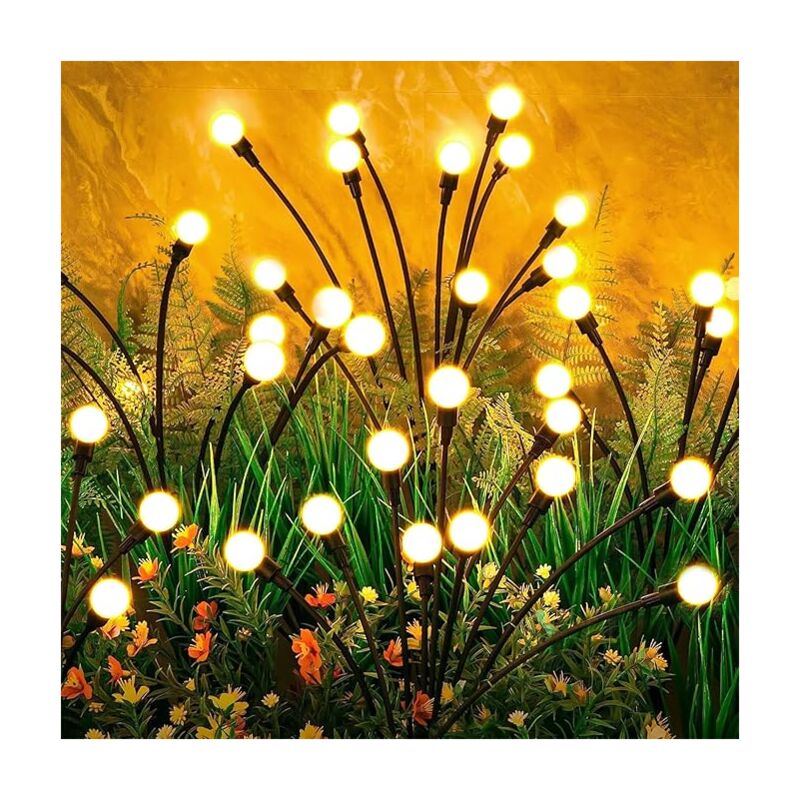 Lumiere Luciole Solaire Exterieur, 4 Pièces 10 led Luciole Solaire Exterieur Jardin, Lumières Solaires de Jardin, Lucioles Lumiere Solaire IP65