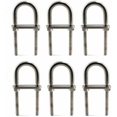 Ahlsen M6X90 U Bolt Boulon en acier inoxydable 304 (6 Pièces)