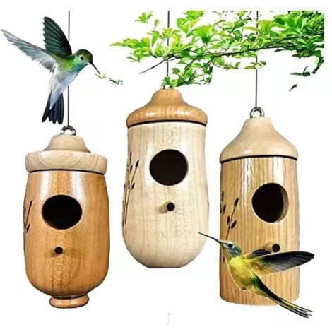 Ahlsen Maison de colibri, maison en bois pour accrocher à l'extérieur 3pcs