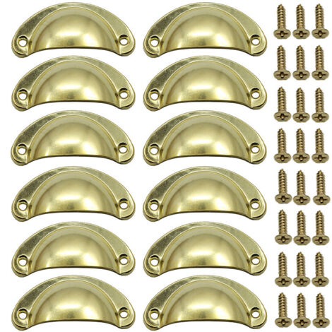 Ahlsen Manija de puerta perilla de puerta de muebles retro decoración de cajones manija de concha vintage para cajón gabinete muebles de cocina perilla de puerta de gabinete retro de hierro curvado pa