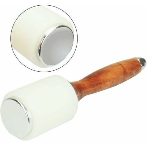 Ahlsen Martillo de cuero para artesanía de cuero, mazo de madera, martillo de cuero para coser, martillo de madera, artesanía de cuero DIY con mango de madera, martillo para tallar cuero