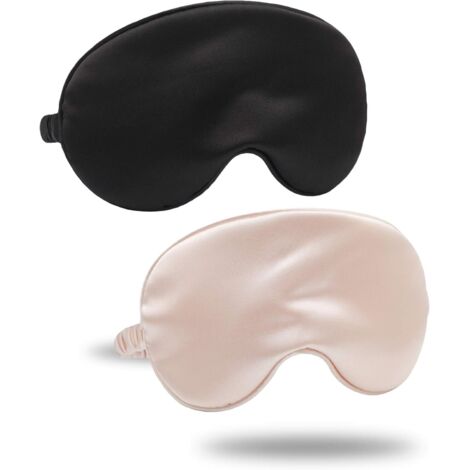 Ahlsen Masque de sommeil en satin de soie avec sangle élastique pour homme et femme