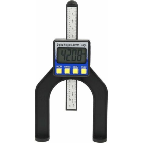 Ahlsen Medidor de profundidad electrónico digital Mini altímetro Regla de profundidad de altura de doble uso de 0 a 80 mm