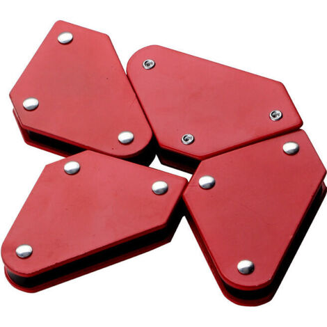 Ahlsen Mini Aimants de soudure jeu de 4 pièces avec angle 45 °, 90 °, 135 °, capacité jusqu'à 4 kg，rouge
