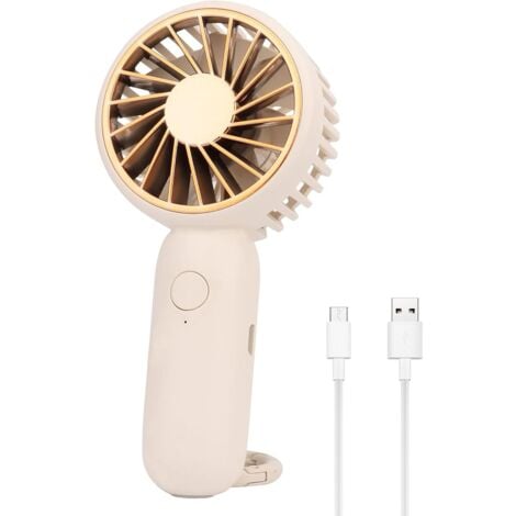 Ahlsen Mini Fan with Handbag, Portable USB Pocket Fan, Small Rechargeable Handheld Fan, 3 Speeds Adjustable Quiet Mini Fan for Camping, Office, Sports, Travel (White)