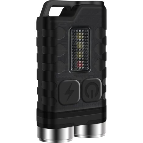 Ahlsen Mini linterna LED recargable, potente linterna, negra