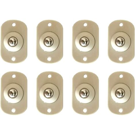 Ahlsen Mini Roulette Transfert pour Meuble Auto-Adhésive Roue en Plastique Forte Rotation de 360 Degrés Universelle Poulie 8 Pièces Poulie de Boîte de Rangement pour Étagère Poubelle Boîte de Rangem