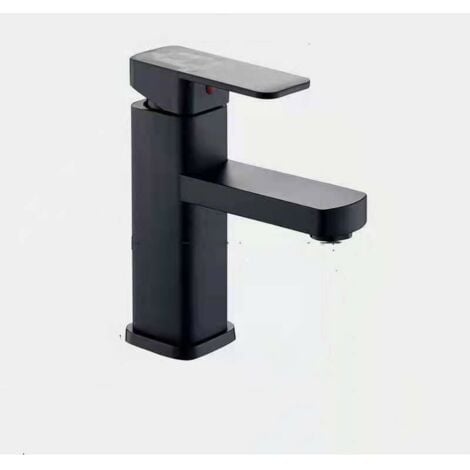 Ahlsen Robinet Noir Mat Cuivre Mitigeur Lavabo Salle de Bain Robinet Eau Chaud  Froid Mate Bassin