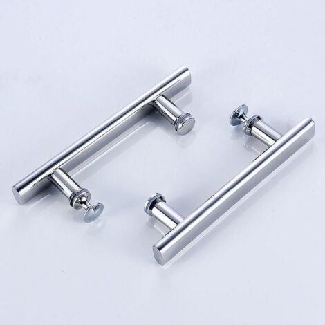 Ahlsen Möbelgriff – 2er-Set, 145 mm (14,5 cm), Chrom-Duschtürgriff, Loch für Loch