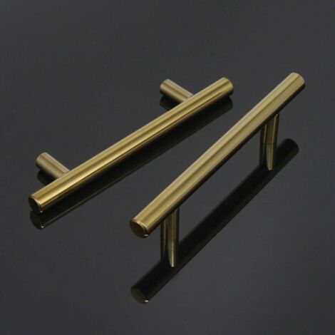 Ahlsen Möbelgriffe, T-Griff, Möbelgriff, Schubladengriff, 192 mm, Gold