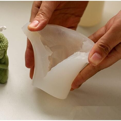 Ahlsen Moldes de silicona para velas, molde para velas de Buda 3D, fabricación de velas DIY, molde de silicona para resina epoxi, accesorios de decoración navideña