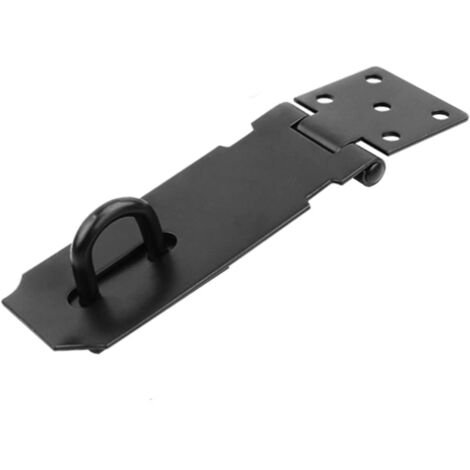 Ahlsen Moraillon de Porte Cadenas, 2pcs Fermoir de Loquet Porte Exterieur, 5 Pouces Acier Inoxydable Moraillon de Verrou Porte Exterieur avec Vis pour Placard Garage Fermeture Porte(Noir)