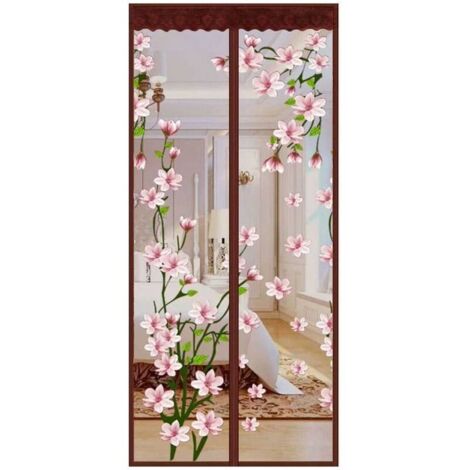 Ahlsen Mosquitera Magnética Cortina Imán De Puerta Cortina Anti Mosquitos Patio Mantiene Alejados A Los Mosquitos Y Otros Insectos Mosquitera Cortina Magnética Para Puertas 80x220cm (31x87inch) Flor