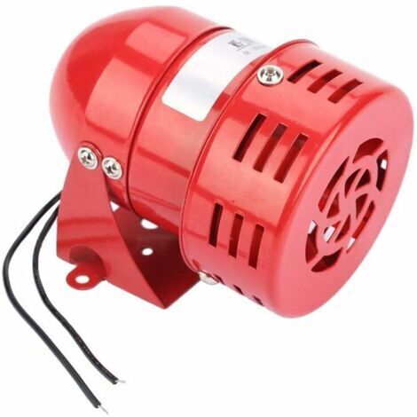 Ahlsen Motoralarmsirene, Industriesirene 220V, Mini-Autoalarmsirene, Metall-Motoralarmsirene 220V, Elektrischer Diebstahlschutz MS-190 (Rot)