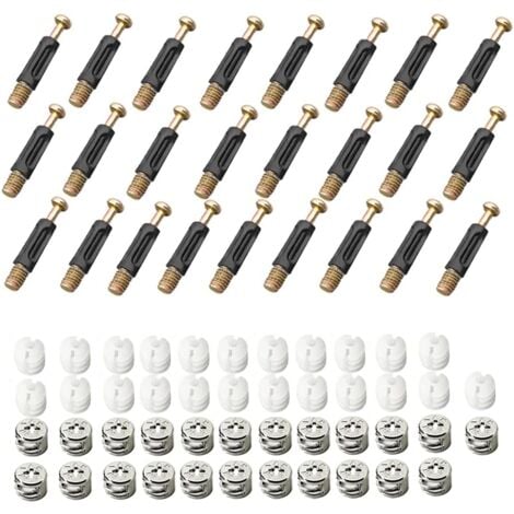 Ahlsen Mounting Accessories, 25pcs Cam Fittings, 3-in-1 Connection, Furniture Connector, Cam Fitting, Eccentric Furniture Connector, Fitting for Splicing Furniture, Cabinets, Tables, Cupboards