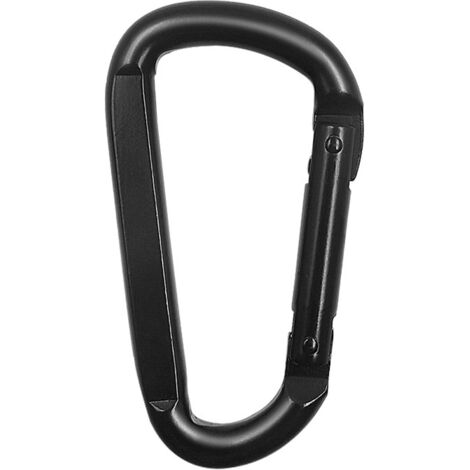 Ahlsen Mousqueton Noir Inox à ressort diamètre 8mm - Longueur 8 cm - LOT DE 2. Crochet Mousqueton Polyvalent Intérieur/Extérieur pour Hamac, Porte-Clés, Camping, Pêche, Balançoire et Accessoires de Ra