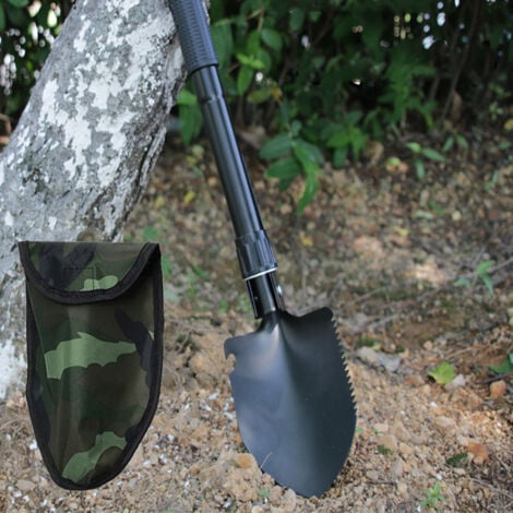 Ahlsen Multifunctional Shovel, 10 Functions Folding Shovel, Multifunctional Folding Shovel for Cutting Branches, Camping, Survival, Hiking and Gardening (Folding Shovel)