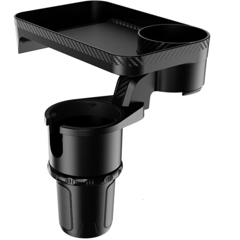 Ahlsen Multifunktionaler Auto-Getränkehalter mit um 360° drehbarem, abnehmbarem Tablett und verstellbarer Basis