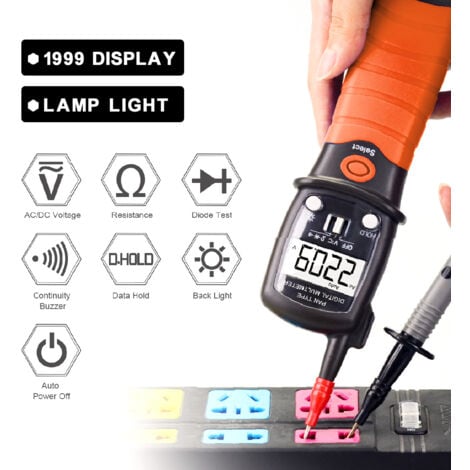 Ahlsen Multimeter, elektrischer Tester, digitales Stiftmultimeter, Multimeter, Messgerät-Widerstandstester