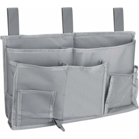 Ahlsen Nachttisch-Aufbewahrungstasche, 8 Taschen, großes Fassungsvermögen, Nachttischtasche, Kinderwagen-Organizer-Tasche, hängende Aufbewahrungstasche für Bücher, Telefone, Tablets, Brillen, Fernbedi