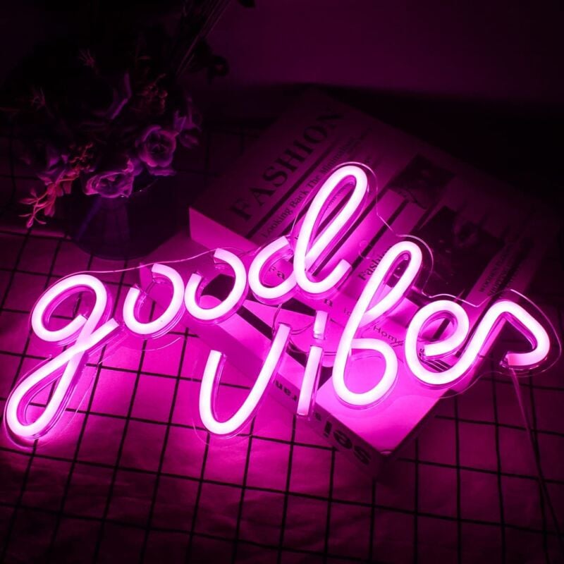 Neon led Light Sign with Acrylic Base, usb Powered Decorative Neon Sign (Pink) - Ahlsen