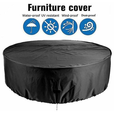 Ahlsen Neue runde Abdeckung für Terrassenmöbel, wasserdichte Abdeckung für Tische und Stühle im Freien, Abdeckung für Gartenmöbel, lichtbeständig, UV-beständig, 120 x 75 cm