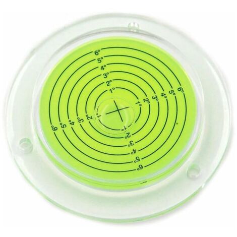 Ahlsen Niveaux à bulle   Niveau à bulle circulaire rond à bulle avec trous de fixation pour camping-car, Vert, 100mm