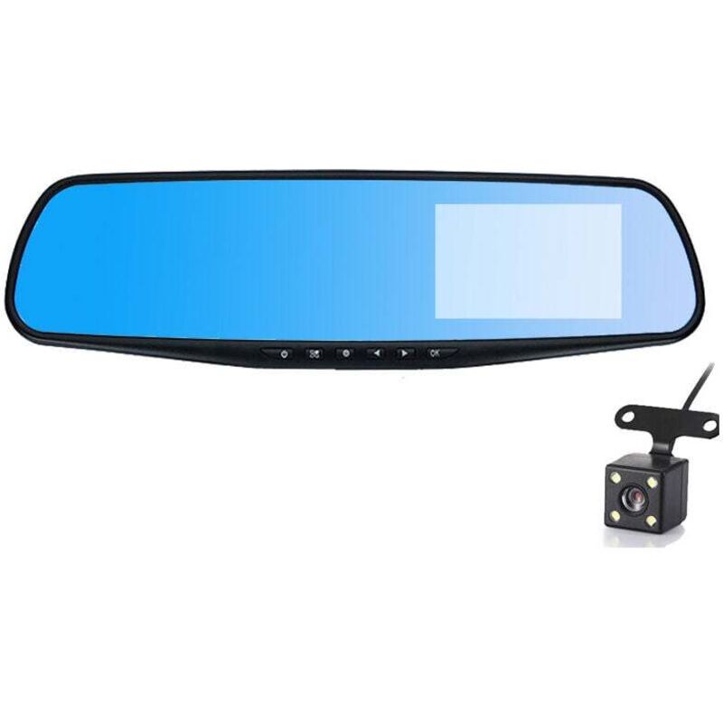 Nouveau rétroviseur de voiture transfrontalier enregistreur de conduite haute définition double objectif avant et arrière double enregistrement caché