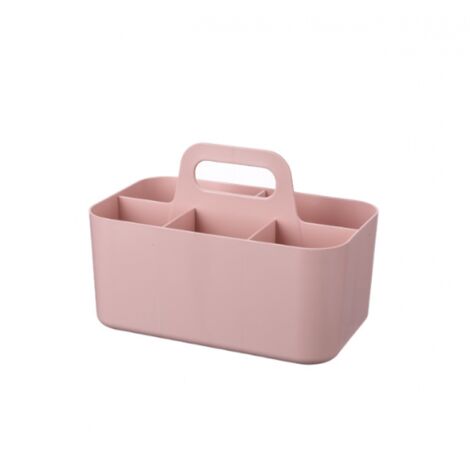 AHLSEN Organisateur Empilable – Caddy Portable pour Salle de Bain, Bureau, Loisirs Créatifs ou Fournitures Scolaires (Rectangulaire, Rose)