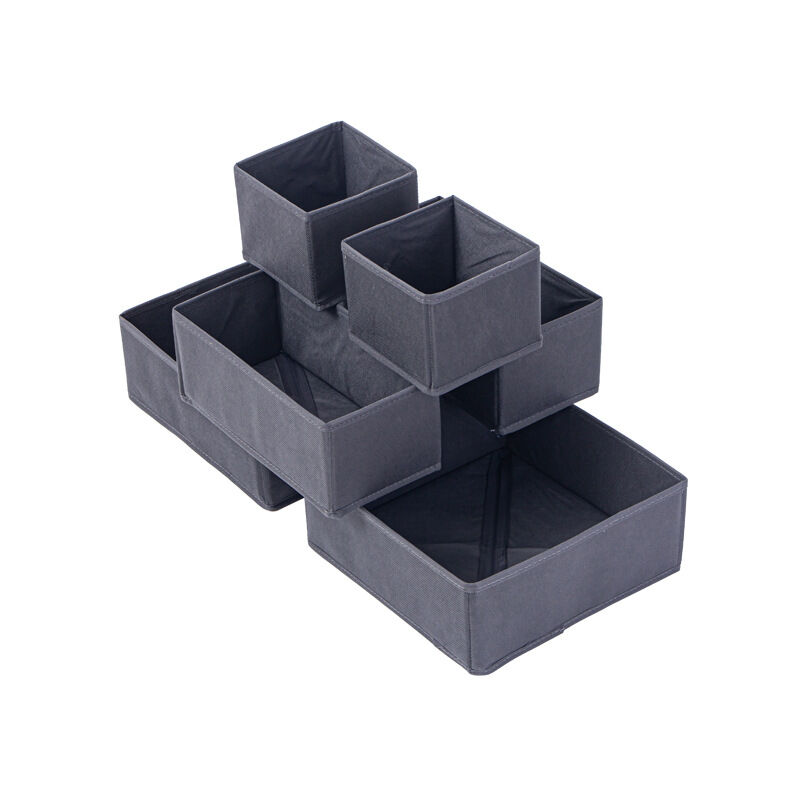 Ahlsen - Organiseur à tiroirs/organiseur pour vêtements, pliable pour armoire, chambre ou cuisine, lot de 6, gris